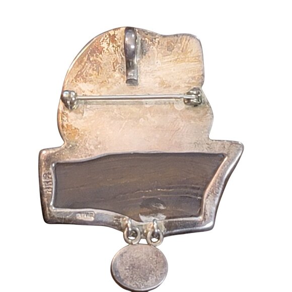 Amy Kahn Russell Opal Labradorite Topaz Dog Brooch Gemstone Pendant Sterling - Picture 2 of 10